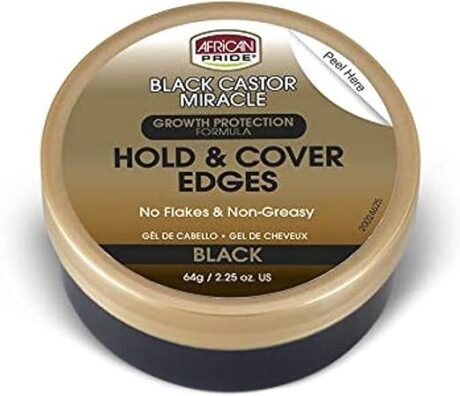 African Pride Black Castor Hold & Cover Edge Gel 2.25oz.