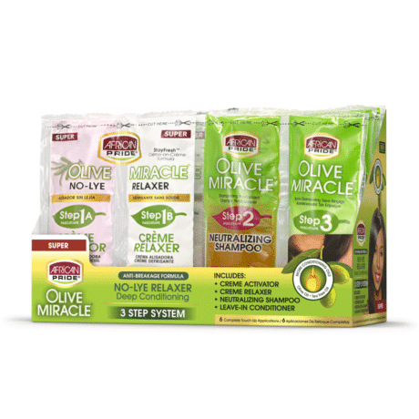 African Pride Olive Miracle 6-Touch-Up Sachet Relaxer Kit Super
