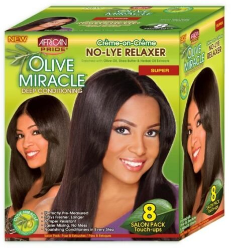 African Pride Olive Miracle 8-Touch-Up Relaxer Kit Super