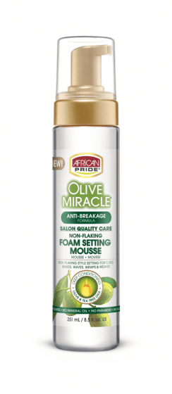 African Pride Olive Miracle Foam Setting Mouse 8.5oz.